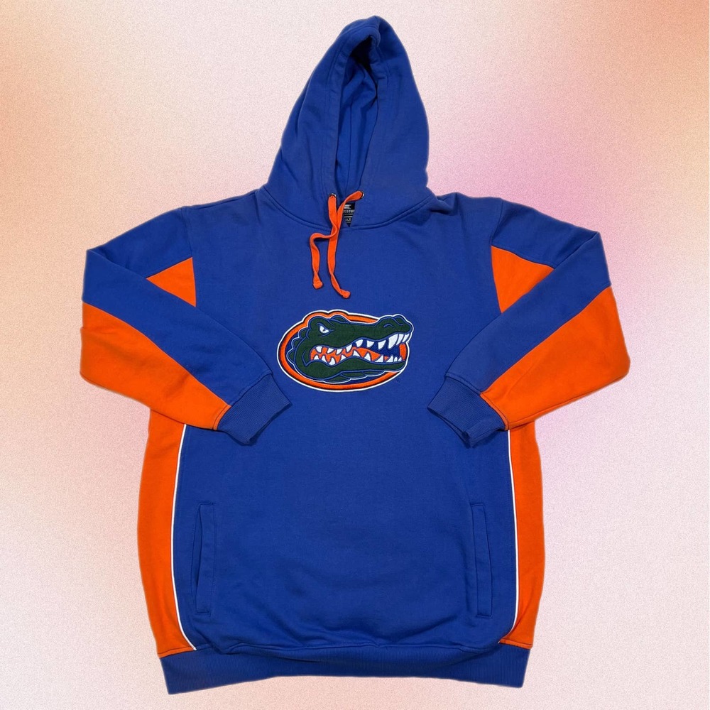 Florida Gators 1XL Tall Embroidered Sports Logo Hoodie Blue and Orange